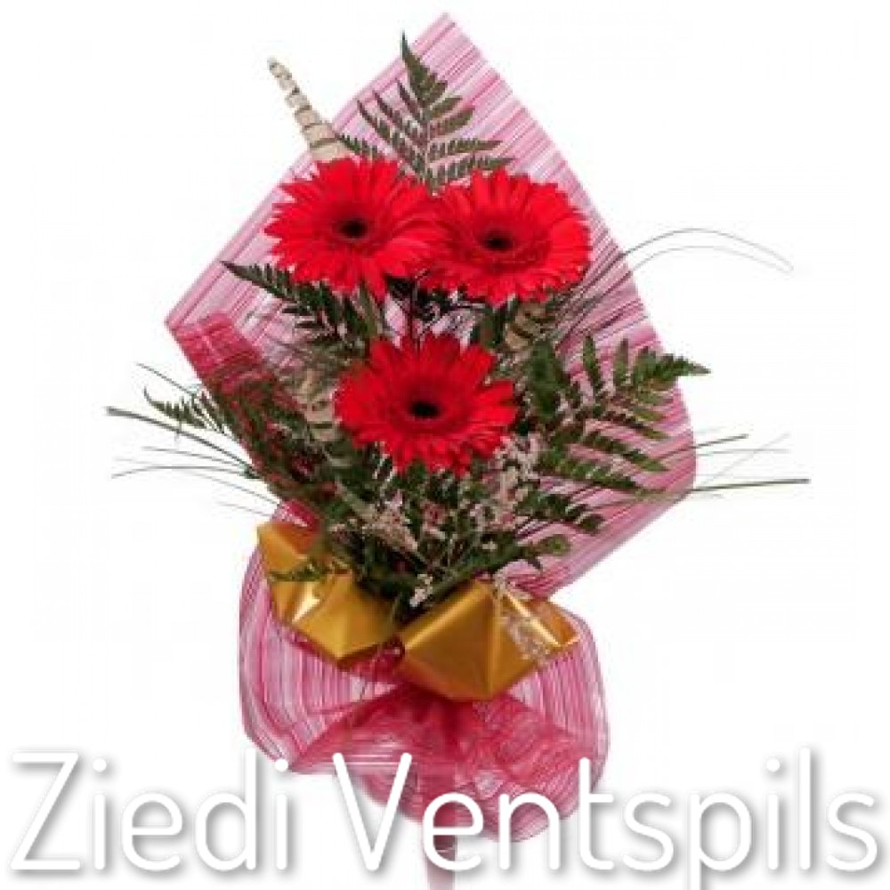 Gerbera flower bouquet. Send flowers to Ventspils, courier. Good gift
