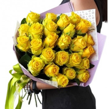 Желтые розы 50 см