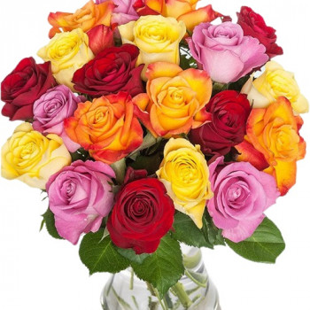 Разноцветные розы 40 см