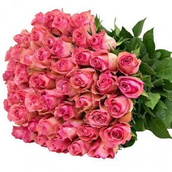 Розовые розы 50 см