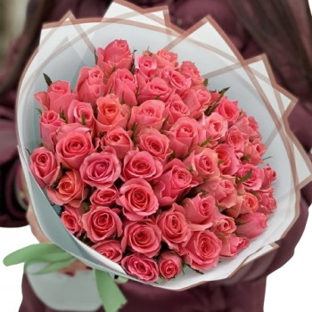 51 rozā roze 40 cm