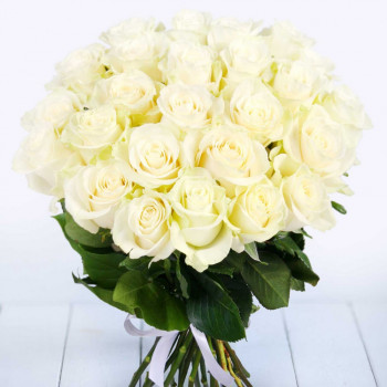 Белые розы 40 см (кол-во на выбор)